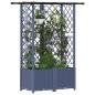 Preview: Hochbeet mit Rankgitter und Dach Grau 124 x 40 x 136 cm PP