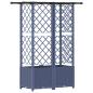 Preview: Hochbeet mit Rankgitter und Dach Grau 124 x 40 x 136 cm PP