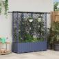 Preview: ARDEBO.de - Hochbeet mit Rankgitter und Dach Grau 163,5 x 40 x 136 cm PP