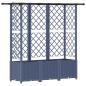 Preview: Hochbeet mit Rankgitter und Dach Grau 163,5 x 40 x 136 cm PP