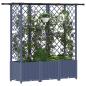 Preview: Hochbeet mit Rankgitter und Dach Grau 163,5 x 40 x 136 cm PP