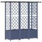 Preview: Hochbeet mit Rankgitter und Dach Grau 163,5 x 40 x 136 cm PP