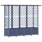 Preview: Hochbeet mit Rankgitter und Dach Grau 202 x 40 x 136 cm PP