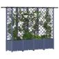 Preview: Hochbeet mit Rankgitter und Dach Grau 202 x 40 x 136 cm PP
