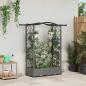 Preview: ARDEBO.de - Hochbeet mit Rankgitter und Dach Hellgrau 124 x 40 x 123 cm PP