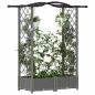 Preview: Hochbeet mit Rankgitter und Dach Hellgrau 124 x 40 x 123 cm PP