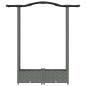 Preview: Hochbeet mit Rankgitter und Dach Hellgrau 124 x 40 x 123 cm PP