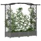 Preview: Hochbeet mit Rankgitter und Dach Hellgrau 169 x 40 x 123 cm PP