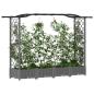 Preview: Hochbeet mit Rankgitter und Dach Hellgrau 207 x 40 x 123 cm PP