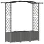 Preview: Hochbeet mit Rankgitter und Dach Hellgrau 164 x 40 x 138 cm PP