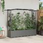 Preview: ARDEBO.de - Hochbeet mit Rankgitter und Dach Hellgrau 204 x 40 x 138 cm PP