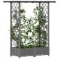 Preview: Hochbeet mit Rankgitter und Dach Hellgrau 122,5 x 40 x 121 cm