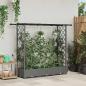 Preview: ARDEBO.de - Hochbeet mit Rankgitter und Dach Hellgrau 164 x 40 x 121 cm PP