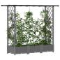 Preview: Hochbeet mit Rankgitter und Dach Hellgrau 164 x 40 x 121 cm PP