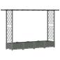 Preview: Hochbeet mit Rankgitter und Dach Hellgrau 203 x 40 x 121 cm PP