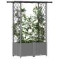 Preview: Hochbeet mit Rankgitter und Dach Hellgrau 124,5 x 40 x 136 cm
