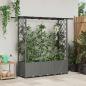 Preview: ARDEBO.de - Hochbeet mit Rankgitter und Dach Hellgrau 162,5 x 40 x 136 cm