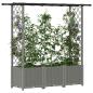 Preview: Hochbeet mit Rankgitter und Dach Hellgrau 162,5 x 40 x 136 cm