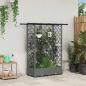 Preview: ARDEBO.de - Hochbeet mit Rankgitter und Dach Hellgrau 124 x 40 x 121 cm PP