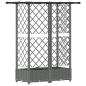 Preview: Hochbeet mit Rankgitter und Dach Hellgrau 124 x 40 x 121 cm PP