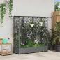 Preview: ARDEBO.de - Hochbeet mit Rankgitter und Dach Hellgrau 164 x 40 x 121 cm PP