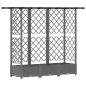 Preview: Hochbeet mit Rankgitter und Dach Hellgrau 164 x 40 x 121 cm PP