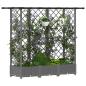 Preview: Hochbeet mit Rankgitter und Dach Hellgrau 164 x 40 x 121 cm PP