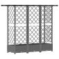 Preview: Hochbeet mit Rankgitter und Dach Hellgrau 164 x 40 x 121 cm PP