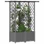 Preview: Hochbeet mit Rankgitter und Dach Hellgrau 124 x 40 x 136 cm PP
