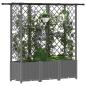 Preview: Hochbeet mit Rankgitter und Dach Hellgrau 163,5 x 40 x 136 cm