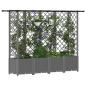 Preview: Hochbeet mit Rankgitter und Dach Hellgrau 202 x 40 x 136 cm PP