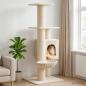 Preview: ARDEBO.de - Katzennbaum mit Sisal-Kratzsäulen Creme 137 cm