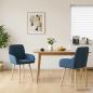 Preview: ARDEBO.de - Esszimmerstühle 2 Stk. Stoff Blau 56,5 x 50 x 87,5 cm