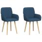 Preview: Esszimmerstühle 2 Stk. Stoff Blau 56,5 x 50 x 87,5 cm