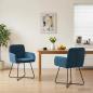 Preview: ARDEBO.de - Esszimmerst?hle 2 stk. Samt Blau 59 x 56,5 x 86 cm