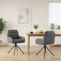 Preview: ARDEBO.de - Drehstuhl Esszimmer 2 Stk. Kunstleder Grau 59 x 59,5 x 90 cm
