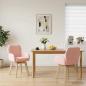 Preview: ARDEBO.de - Drehstuhl Esszimmer 2 Stk. Bouclé Rosa 54 x 58 x 87 cm