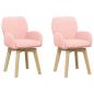 Preview: Drehstuhl Esszimmer 2 Stk. Bouclé Rosa 54 x 58 x 87 cm