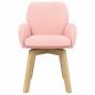 Preview: Drehstuhl Esszimmer 2 Stk. Bouclé Rosa 54 x 58 x 87 cm