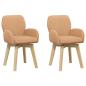 Preview: Drehstuhl Esszimmer 2 stk. Bouclé Beige 54 x 58 x 87 cm