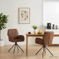 Preview: ARDEBO.de - Drehstuhl Esszimmer 2 Stk. Kunstwildleder Braun 54 x 55 x 86 cm