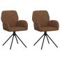 Preview: Drehstuhl Esszimmer 2 Stk. Kunstwildleder Braun 54 x 55 x 86 cm