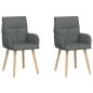 Preview: Esszimmerstühle 2 Stk. Stoff Dunkelgrau 60 x 56 x 96 cm