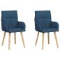 Preview: Esszimmerstühle 2 Stk. Stoff Blau 60 x 56 x 96 cm