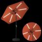 Preview: Gartenparasol mit LED-Lichtern und Sockel 230 x 230 cm