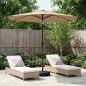 Preview: ARDEBO.de - Gartenparasol mit LED-Lichtern und Sockel 2,7 x 2,7 m Polyester