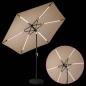 Preview: Gartenparasol mit LED-Lichtern und Sockel 2,7 x 2,7 m Polyester