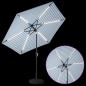Preview: Gartenparasol mit LED-Lichtern und Sockel 2,7 x 2,7 m Polyester