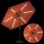 Preview: Gartenparasol mit LED-Lichtern und Sockel 3 x 3 m Polyester
