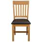 Preview: Esszimmerstuhl 2 Stk. Massivholz Eiche Schwarz 45 x 59 x 92 cm